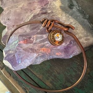 Copper Bracelet with Crystal Bullet Charm
